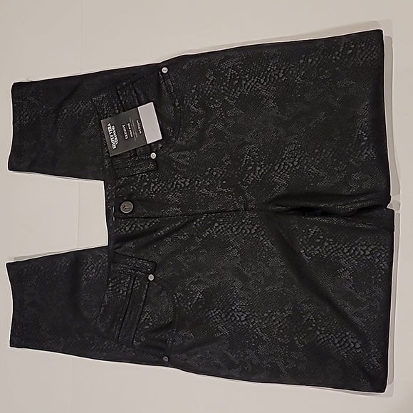 Simply Vera Vera Wang Skinny High Rise Snake Print Jeans Black Medium - Picture 5 of 12
